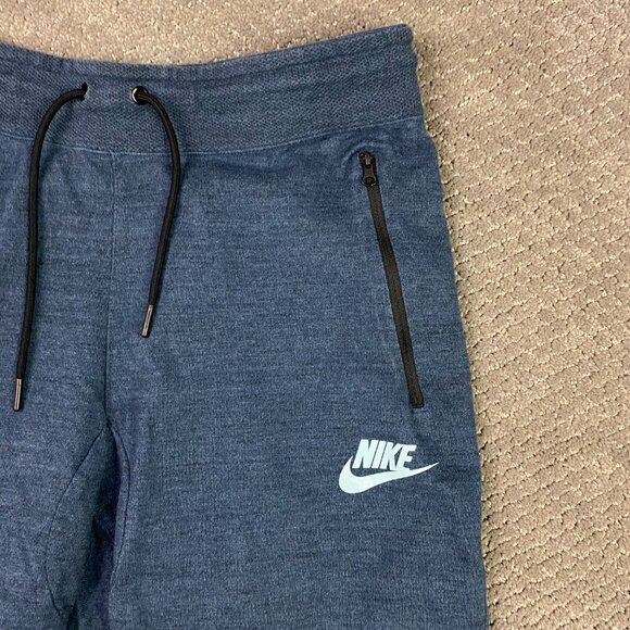 Nike Advance 15 Knit Tech Shorts Men's Large Blue Heather Gym Sweat Active Wear - Picture 2 of 13